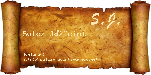 Sulcz Jácint névjegykártya